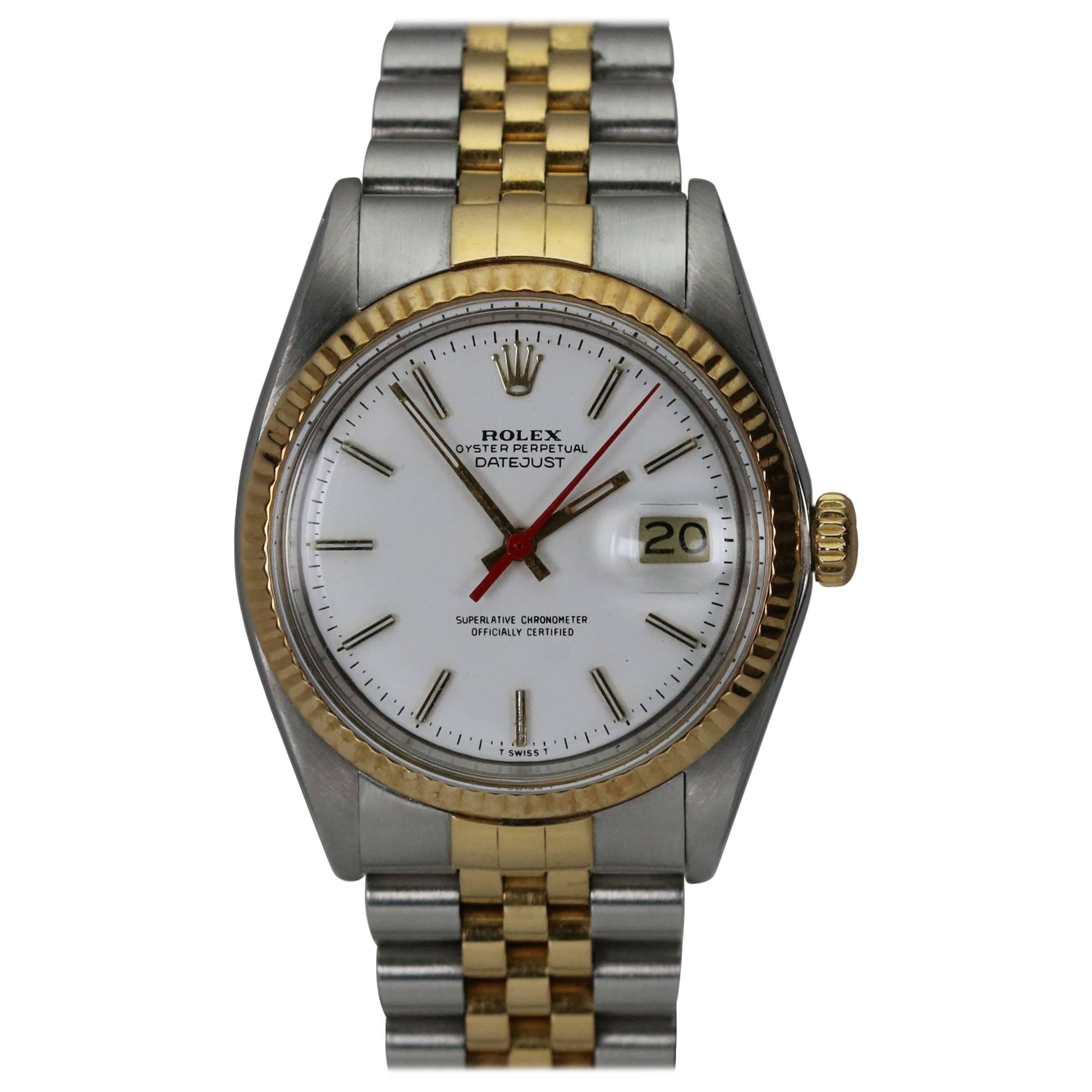Rolex Yellow Gold Stainless Steel Datejust automatic wristwatch Ref 1601, c1977