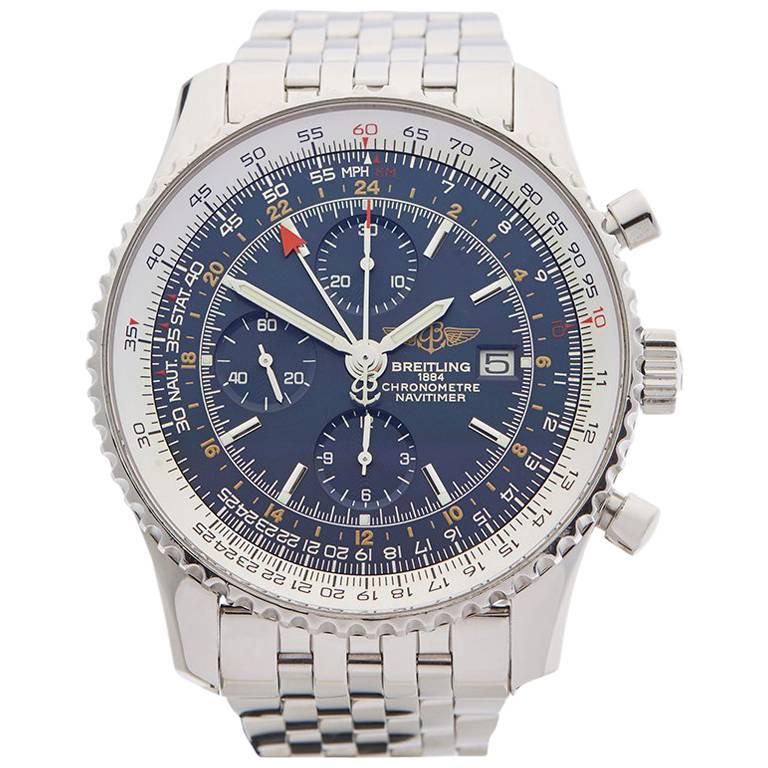 Breitling Stainless Steel Navitimer World Chronograph Automatic Wristwatch, 2007
