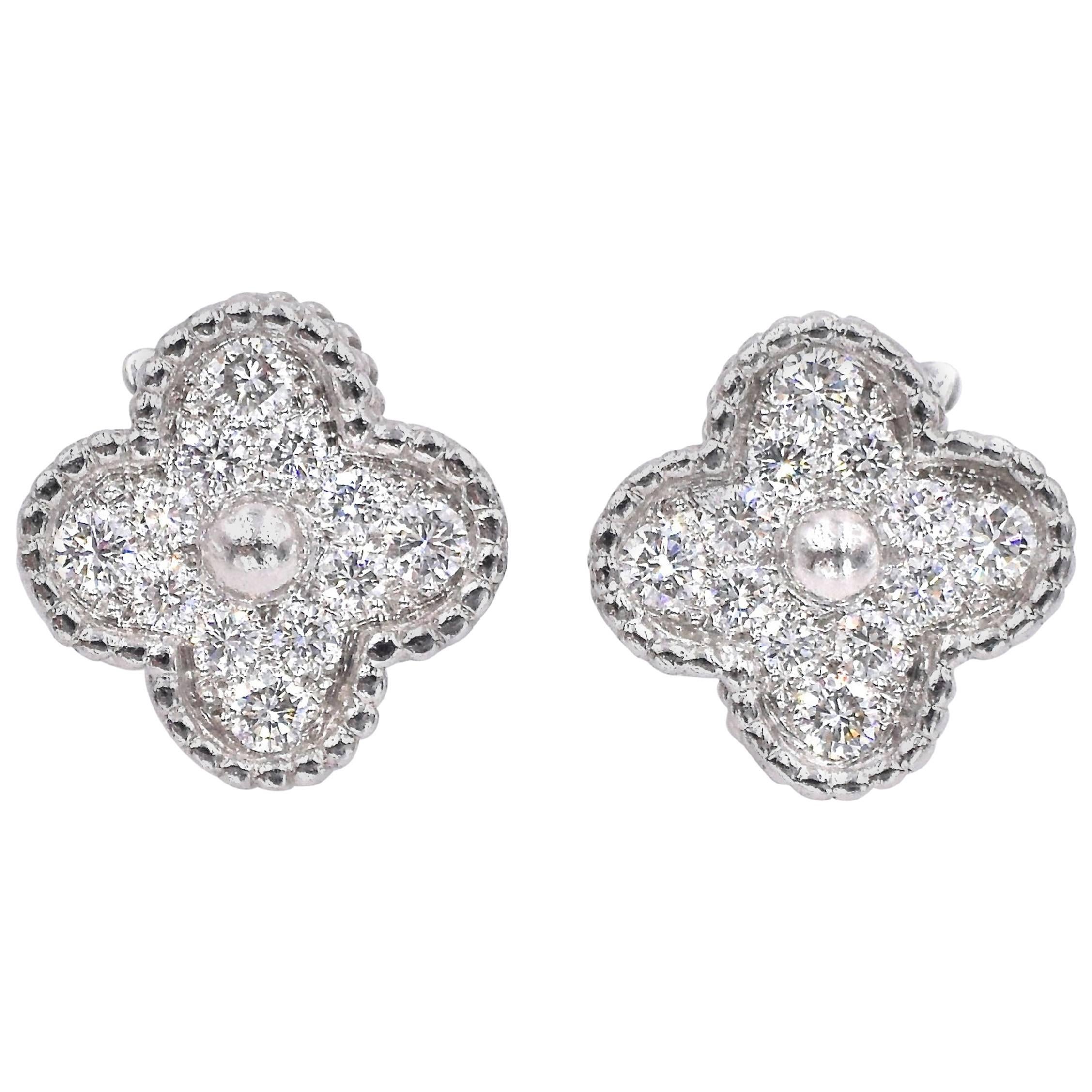 Van Cleef & Arpels Diamond Alhambra Earrings