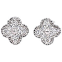 Van Cleef & Arpels Diamond Alhambra Earrings