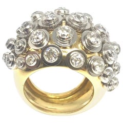 Diamond Platinum Gold Sputnik Ring