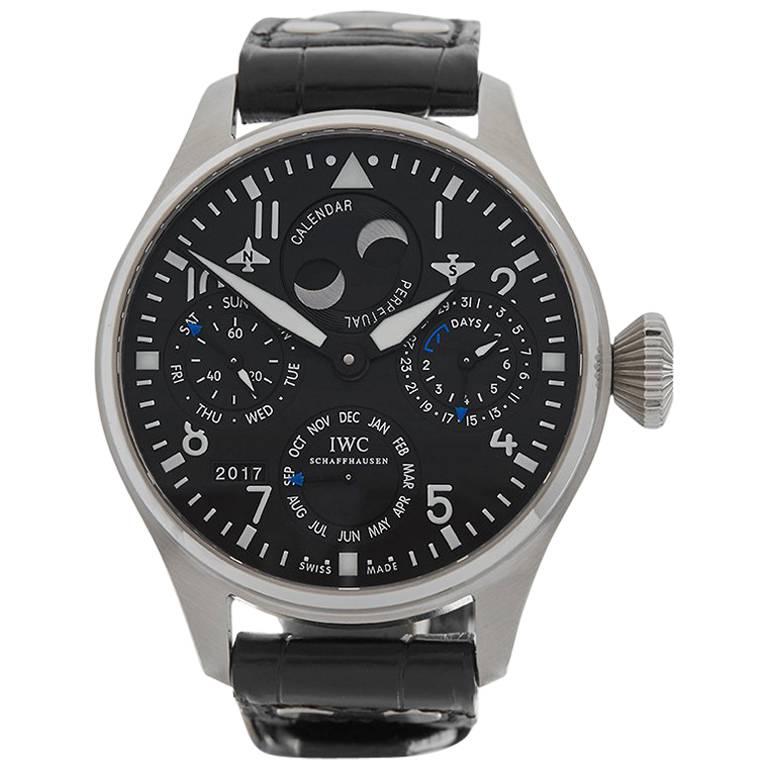 IWC Stainless Steel Big Pilots Perpetual Calendar Automatic Wristwatch, 2012