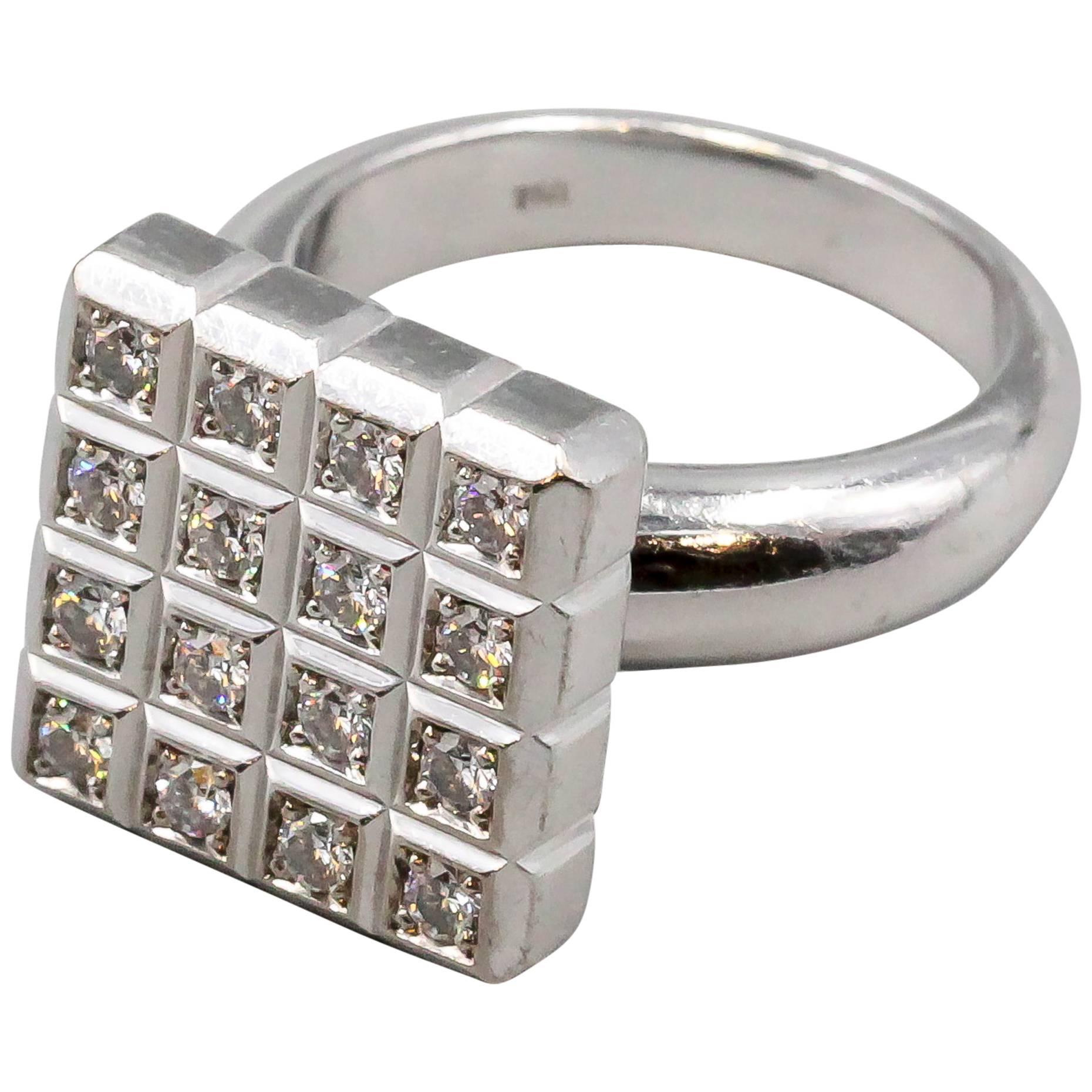 Chopard Diamond Gold Ice Cube Ring