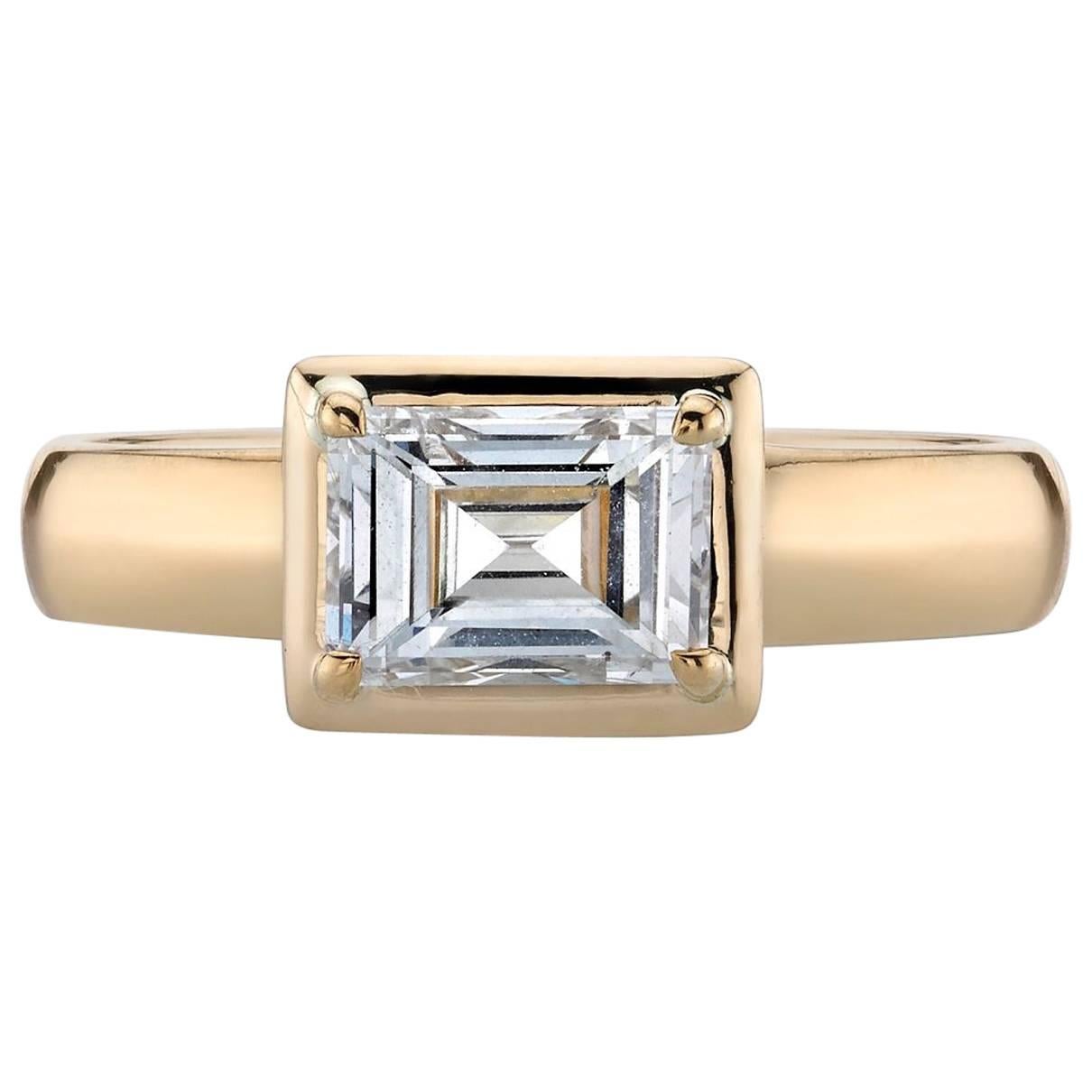 Handcrafted Zara Carré Cut Diamond Ring by Single Stone For Sale