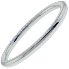 18 Karat White Gold Hinged Bangle Bracelet