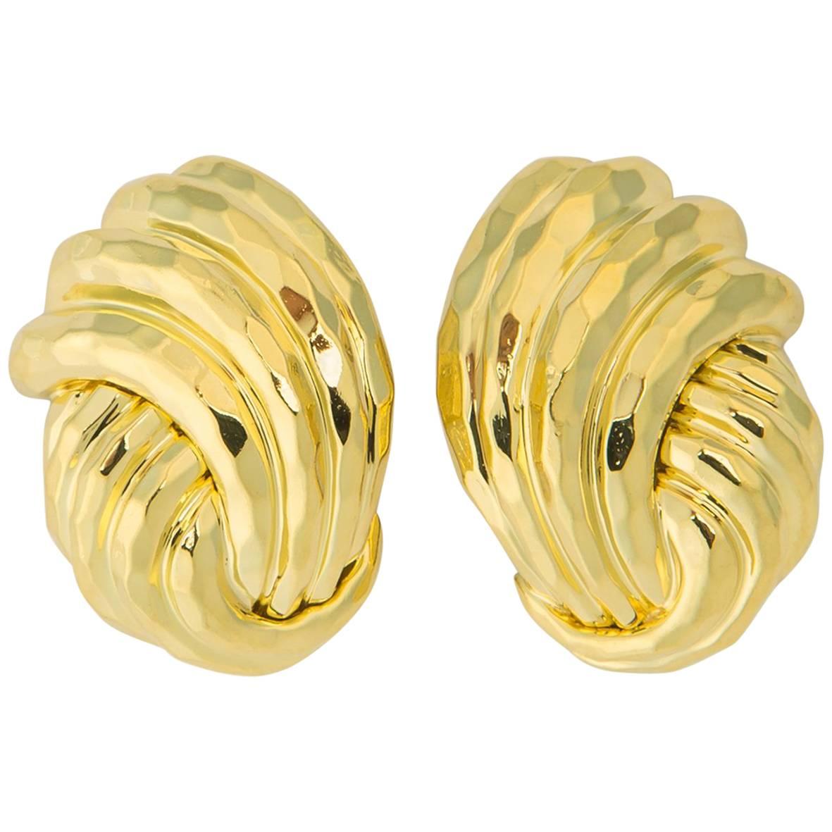 Henry Dunay Faceted Collection Gold Earrings
