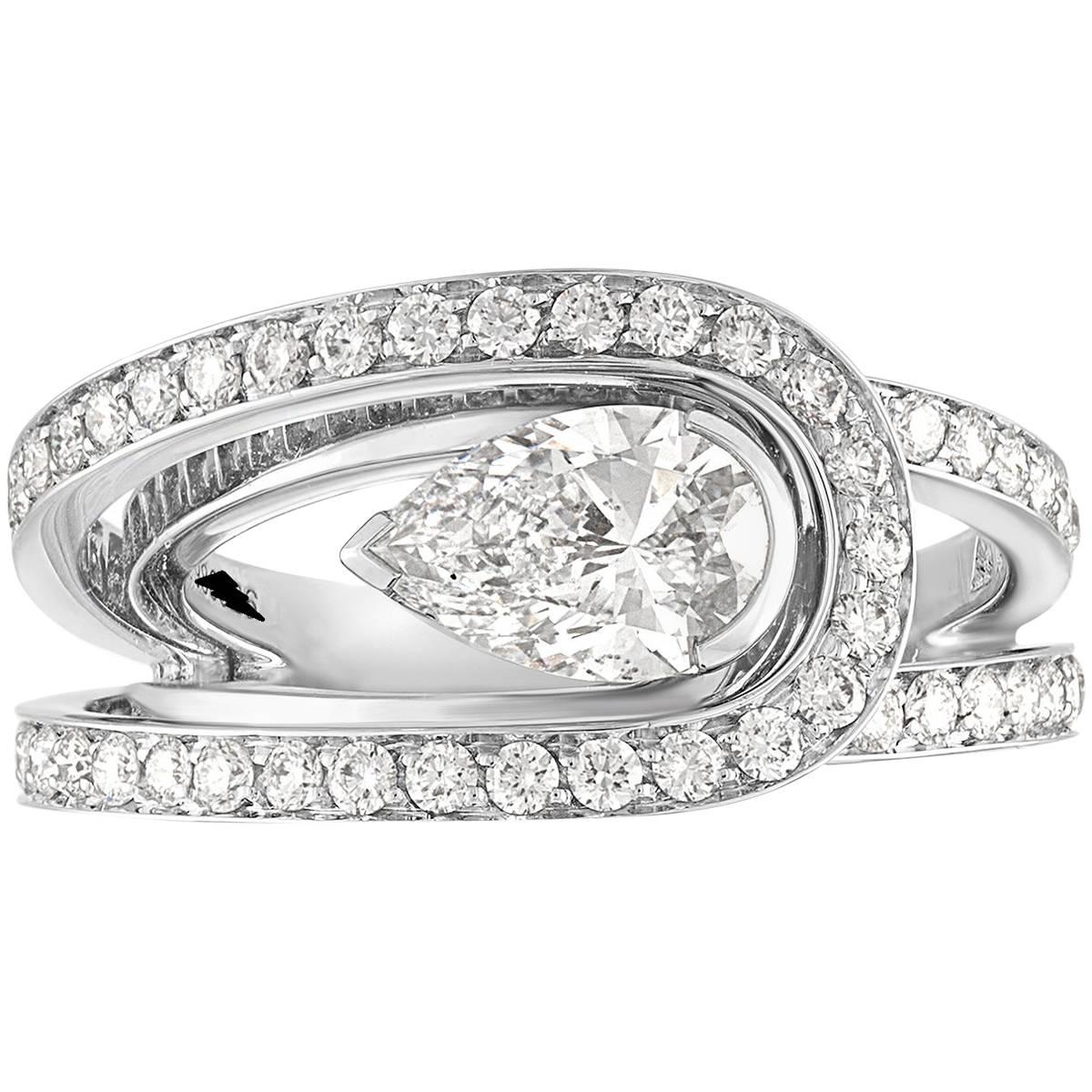 Fred of Paris GIA zertifizierter 1,00 Karat D VS1 Diamant Platin Lovelight Ring