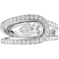 Fred of Paris GIA Certified 1.00 Carat D VS1 Diamond Platinum Lovelight Ring