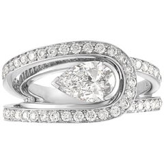 Fred of Paris Bague Lovelight en platine avec diamant F VS2 de 1,01 carat certifié par le GIA