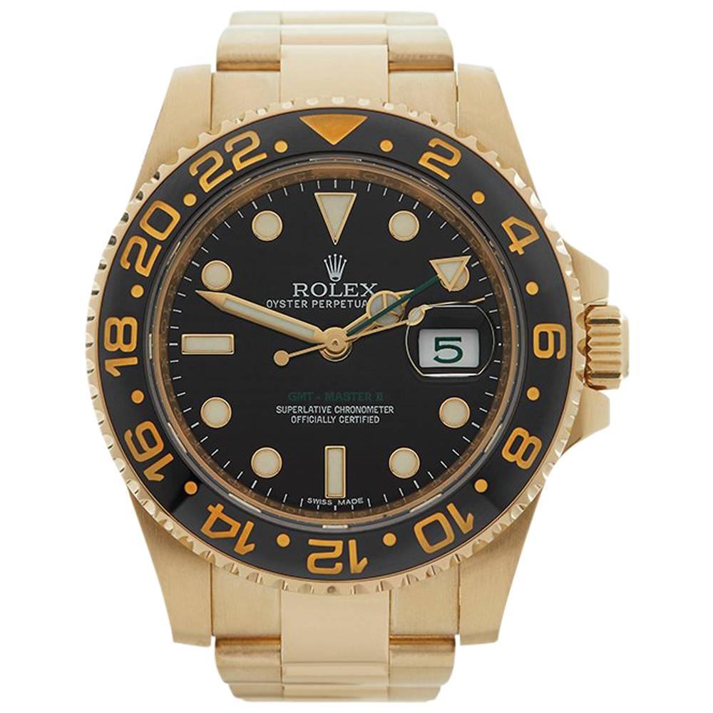 Rolex Yellow Gold GMT-Master II Automatic Wristwatch Ref 116718LN, 2017