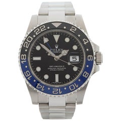 Used Rolex Stainless Steel GMT-Master II Batman Automatic Wristwatch, 2015