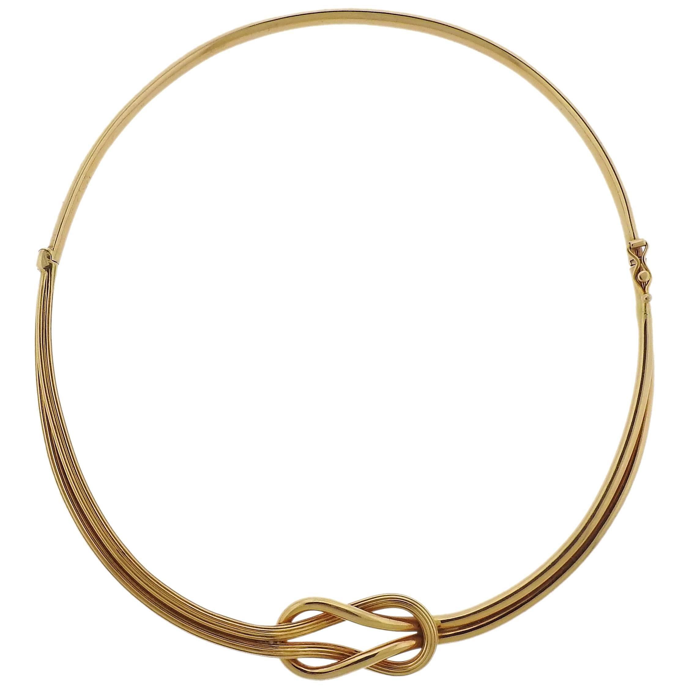 Lalaounis Greece Gold Hercules Knot Necklace