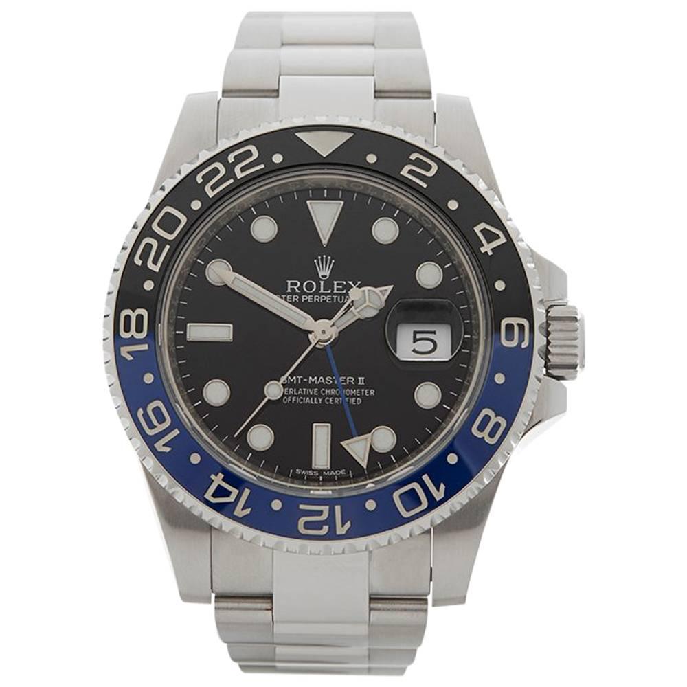 Rolex Stainless Steel GMT Master II Batman Automatic Wristwatch, 2014