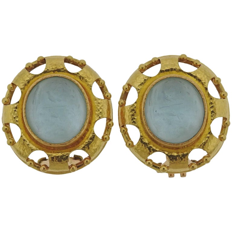 Elizabeth Locke Venetian Glass Gold Earrings