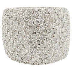 Pave Diamond Wide Band Cluster Ring