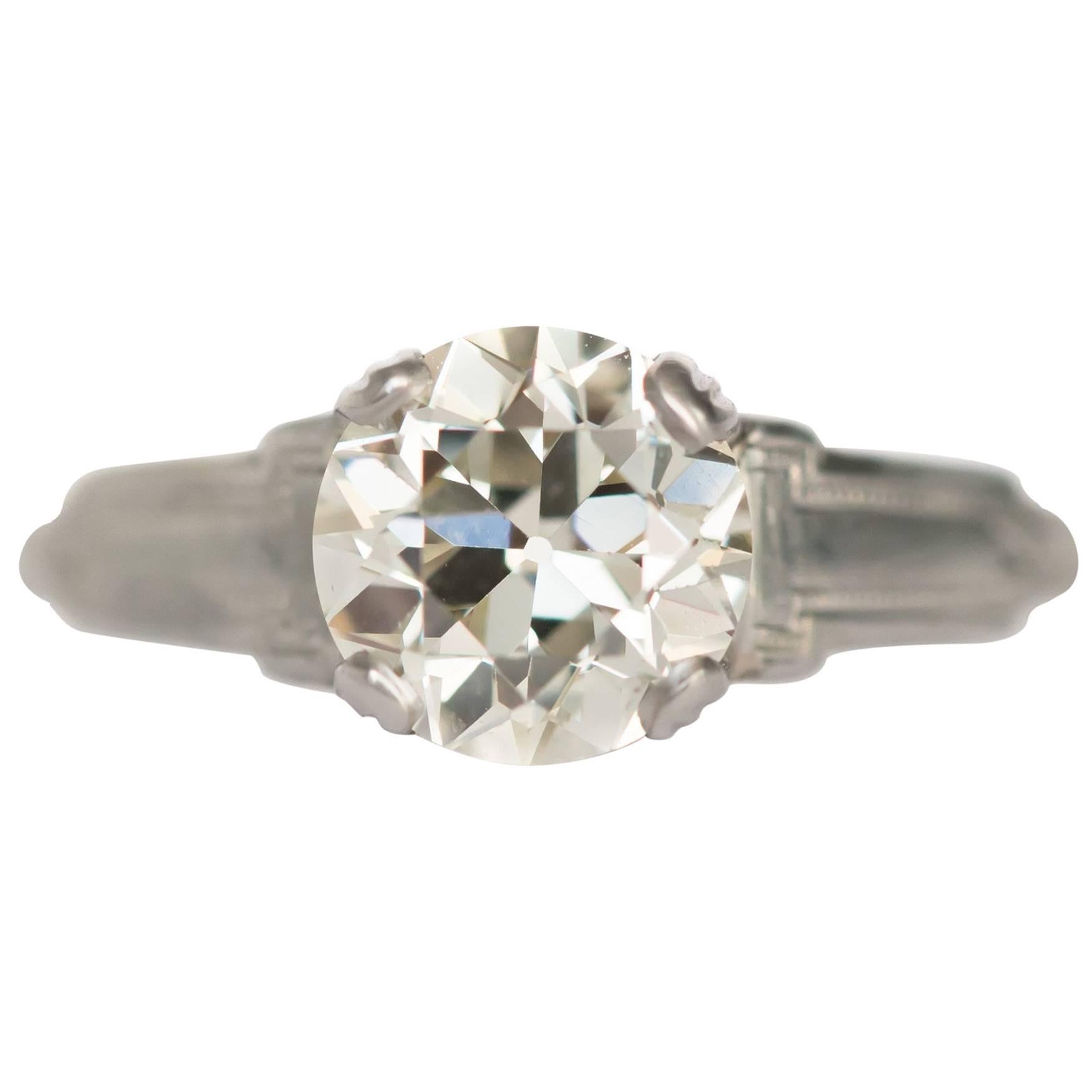 1.23 Carat Diamond Platinum and White Gold Engagement Ring For Sale