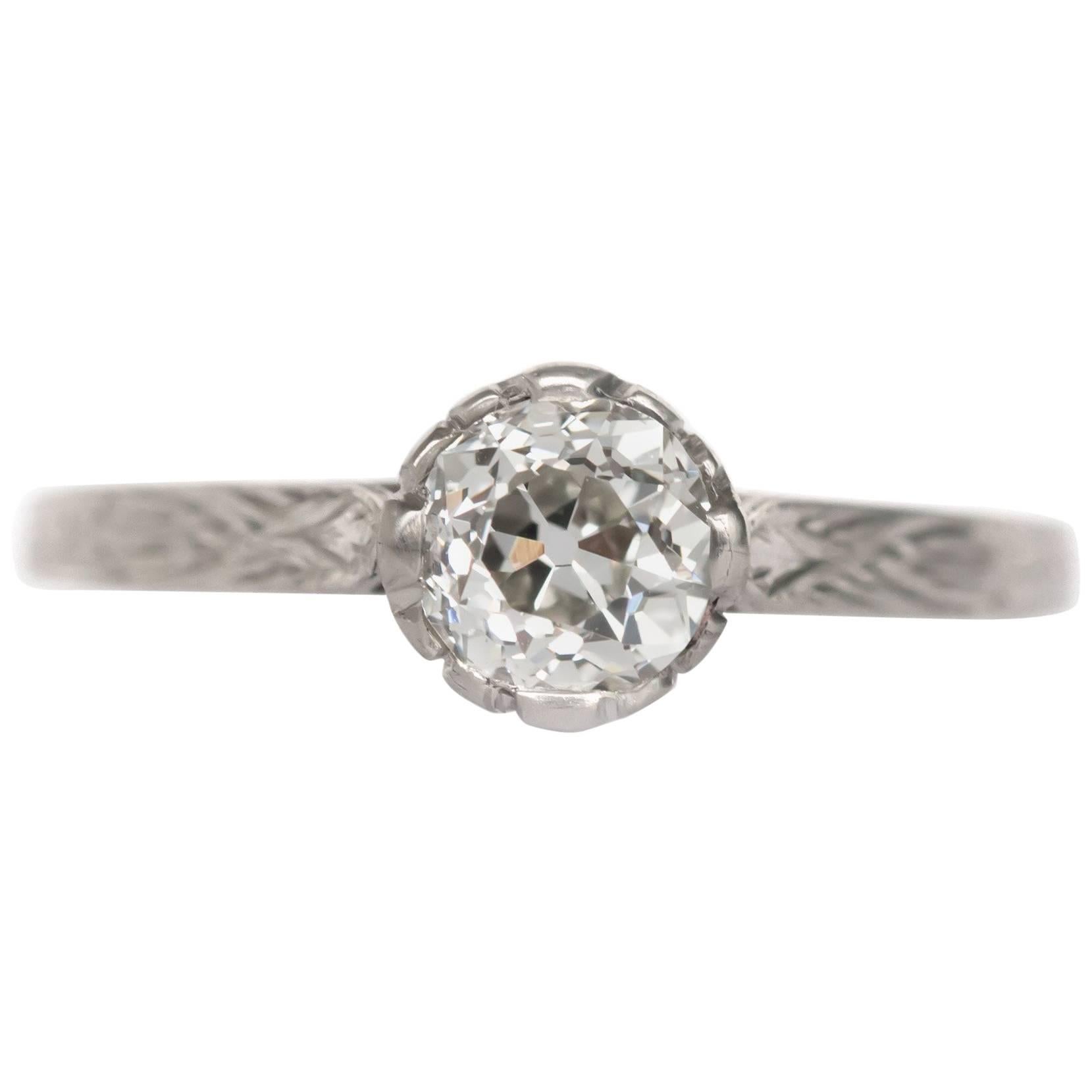 GIA Certified .59 Carat Diamond Platinum Engagement Ring