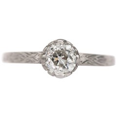 GIA Certified .59 Carat Diamond Platinum Engagement Ring