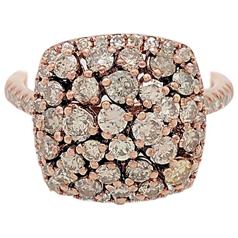 Champagne Diamond Halo Ring