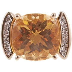 Fabulous 11.00 carat Citrine and Diamond Ring