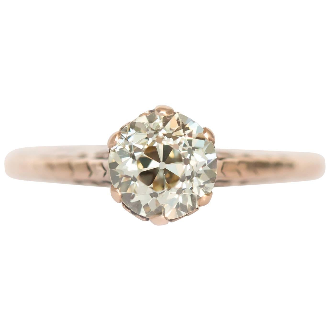 GIA Certified 1.00 Carat Diamond Rose Gold Engagement Ring
