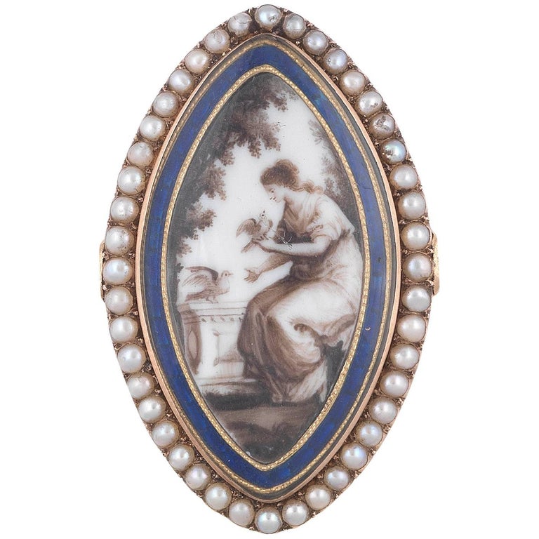 Georgian memorial pearl ring
