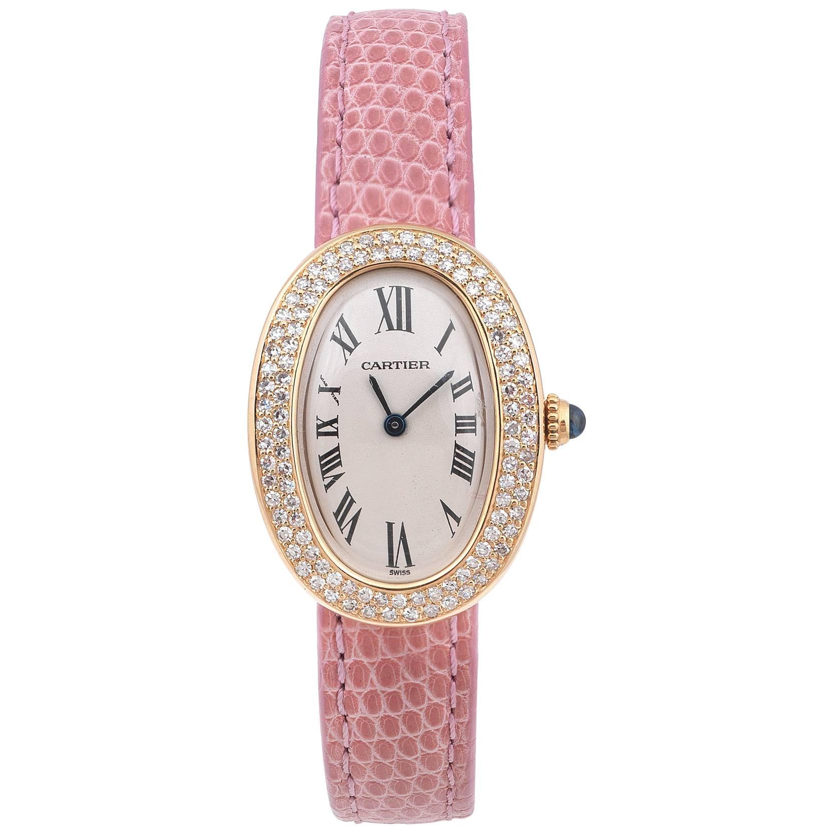 Cartier Ladies Yellow Gold Diamond Baignoire Quartz Wristwatch Ref 8057910 