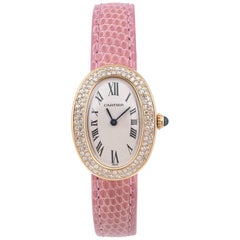 Vintage Cartier Ladies Yellow Gold Diamond Baignoire Quartz Wristwatch Ref 8057910