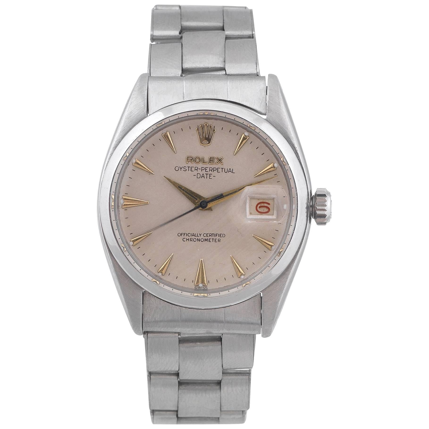 Rolex Stainless Steel Oyster Perpetual Date self-winding Wristwatch, circa 1957