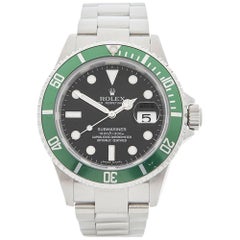 Used Rolex Stainless Steel Submariner Date Anniversary Kermit Automatic Wristwatch 