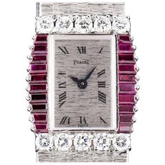Piaget White Gold Ruby Diamond Bezel Manual Dress Wristwatch