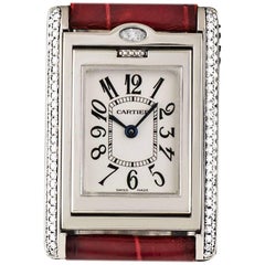 Cartier White Gold Diamond Set Tank Basculante Quartz Wristwatch Ref WA202751