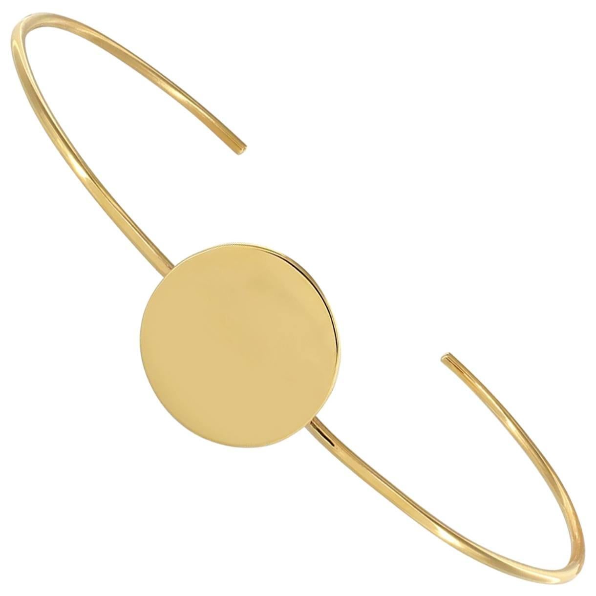 Ellie Air Total Eclipse Yellow Gold Bangle For Sale