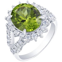 5.46 Carat Peridot Diamond Ring