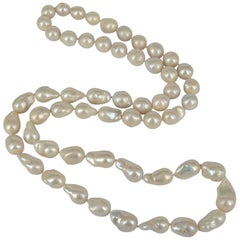 Decadent Jewels Necklace of Graduating Baroque Pearls