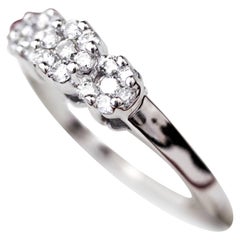 Triple Cluster Diamond White Gold Engagement Ring