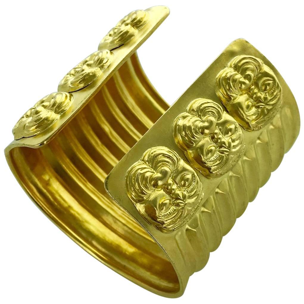 Ilias Lalaounis Yellow Gold Significant Cuff Bangle
