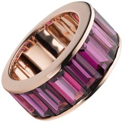 Carlos Udozzo 18 Karat Rose Gold Red or Purple Rodolite Ring