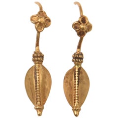 Antique 22 Karat Gold South Indian Earrings