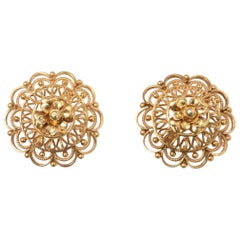 22 Karat Gold Domed Stud Earrings