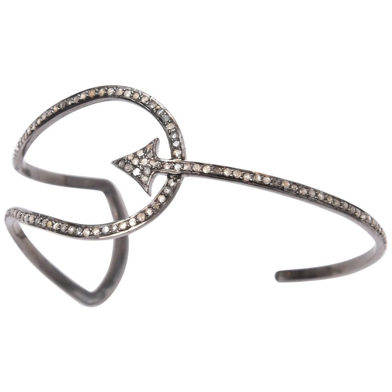Diamond Cuff Bracelet with Arrow Motif at 1stDibs
