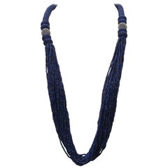 Woven Lapis Lazuli Beaded Necklace