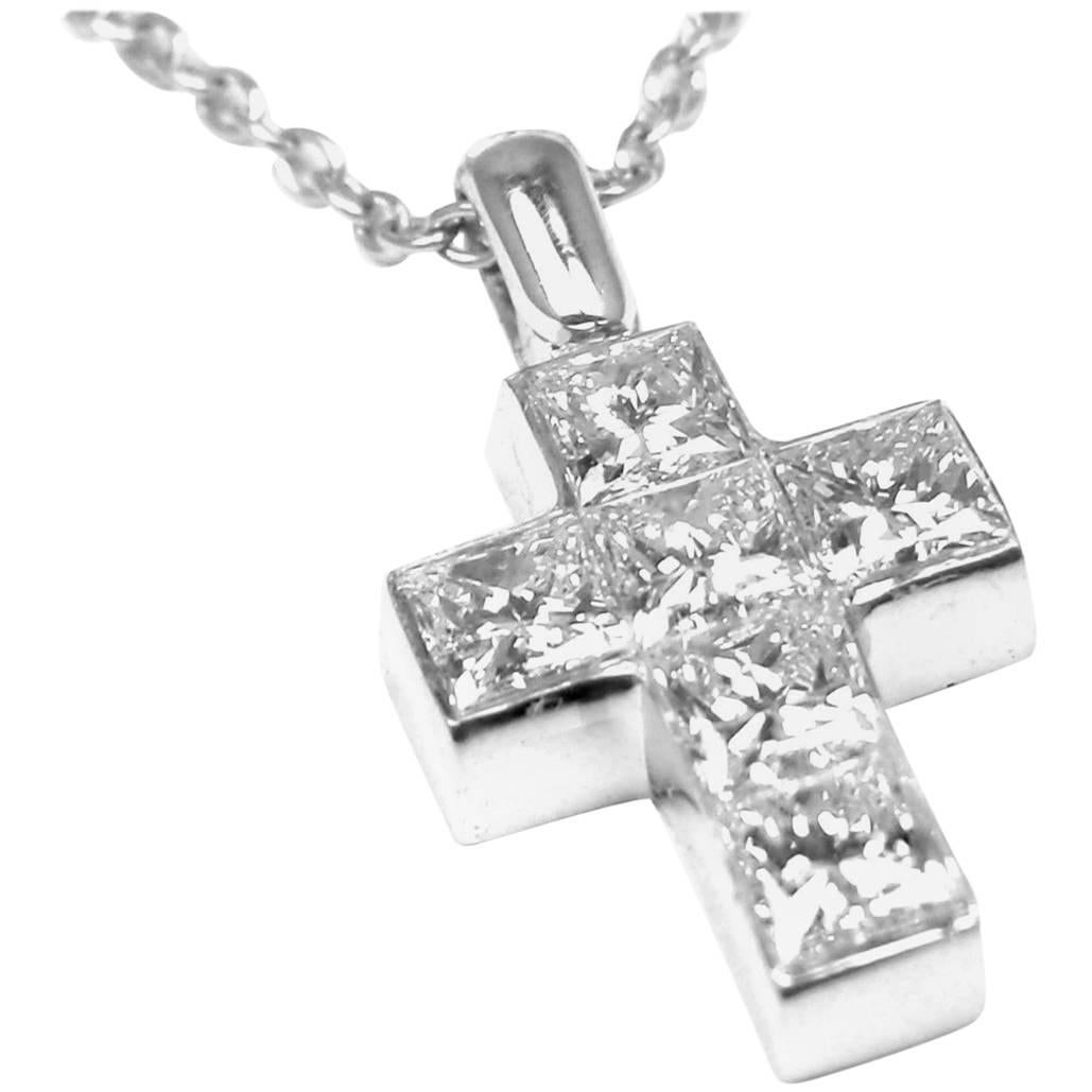 Cartier Diamond Cross Platinum Pendant 