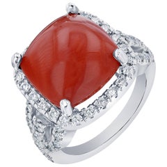 10.27 Carat Coral Diamond Cocktail Ring 10