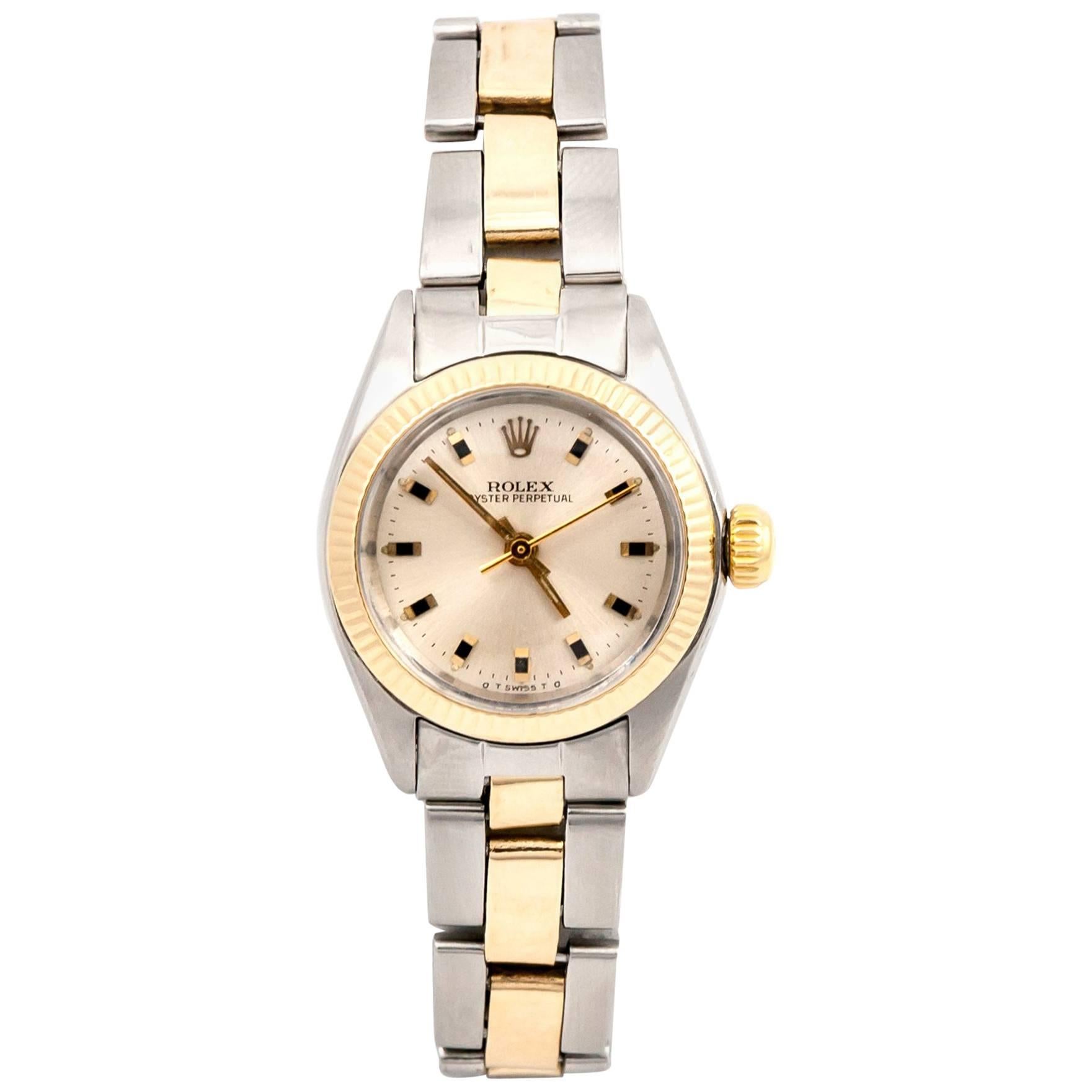 Rolex Ladies Gold and Steel Oyster Perpetual Wristwatch