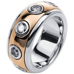 Carlos Udozzo 18 Karat Rose Gold and White Gold Diamond Ring