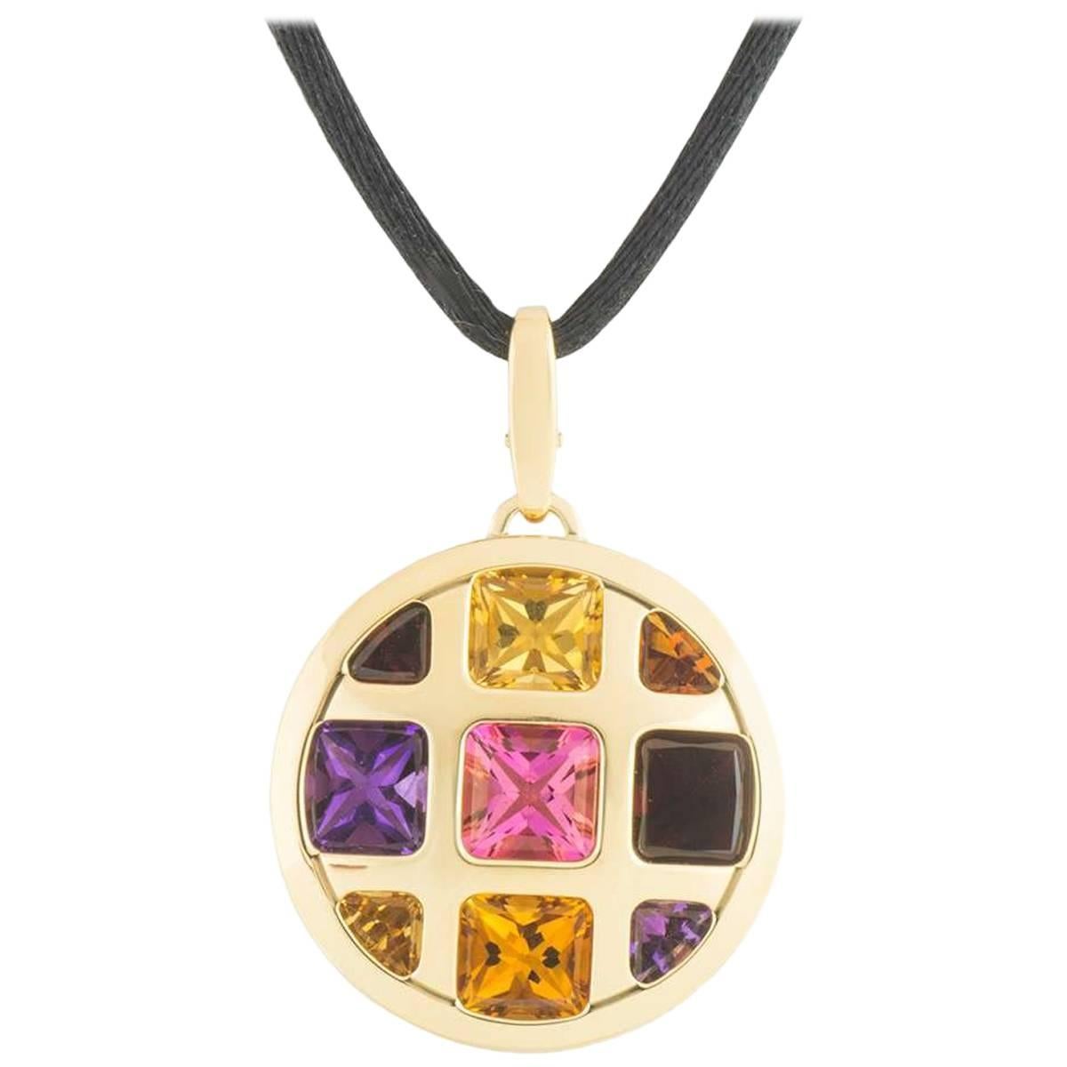 Cartier Yellow Gold Multi-Gemstone Pasha Pendant
