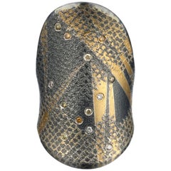 Atelier Zobel Diamond Ring in Oxidized Sterling Silver and Yellow Gold