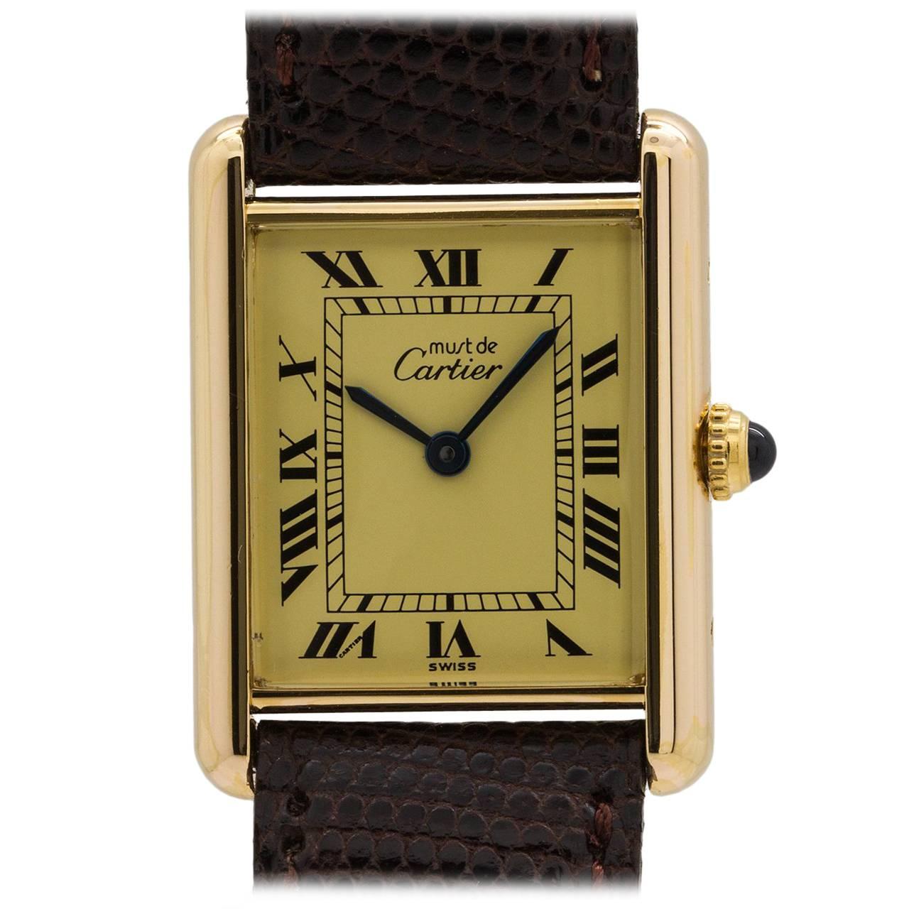 Cartier Vermeil Tank Louis Quartz Wristwatch , circa 1990s