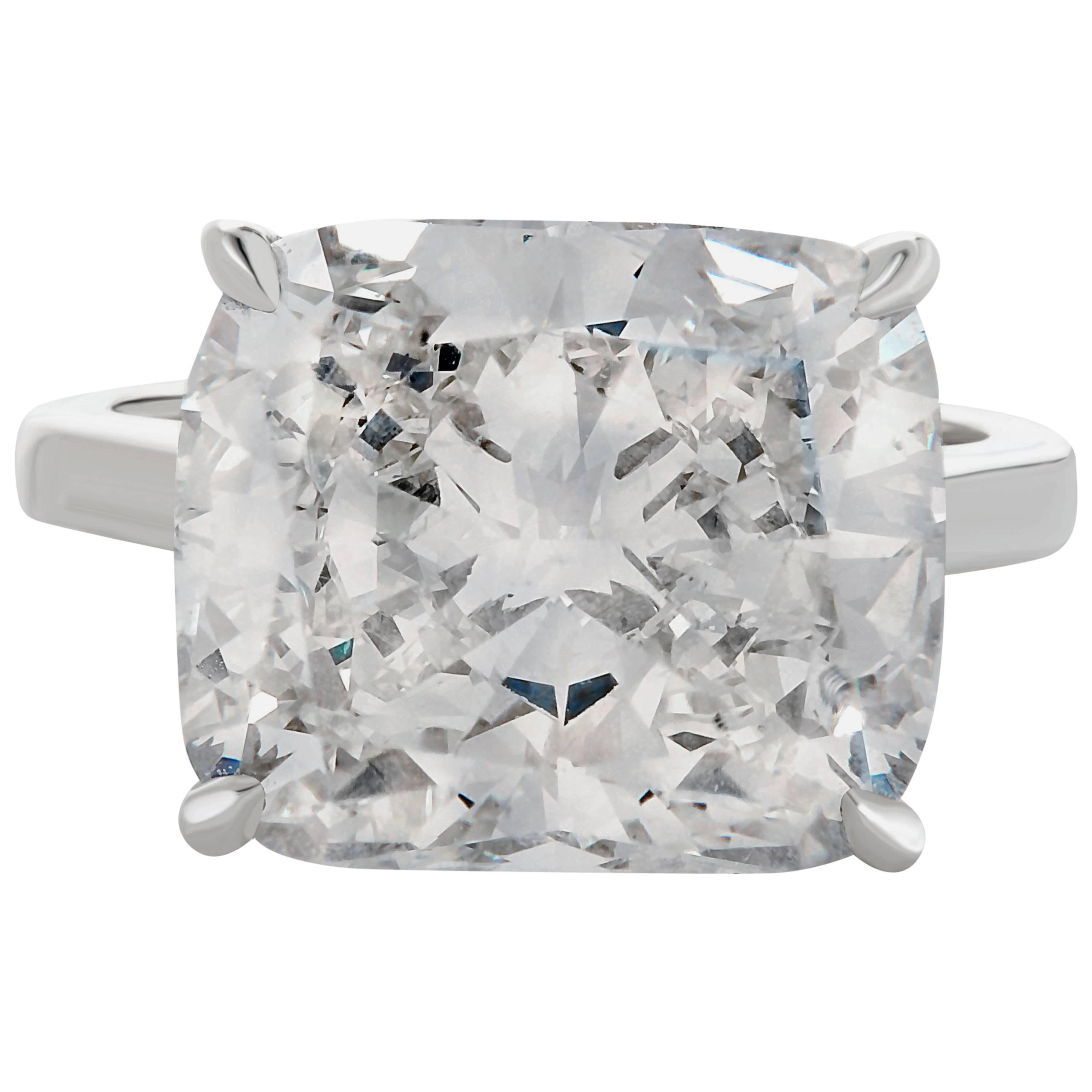 GIA Certified 7.01 Carat Cushion Diamond Ring For Sale